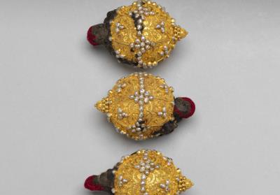 图片[2]-Gold overlay button inlaid with seed pearls, Qing dynasty, 18th-19th c., work of the Muslim regions-China Archive